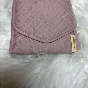 BAGSMART travel jewelry organizer foldable soft pink poly water resistant new